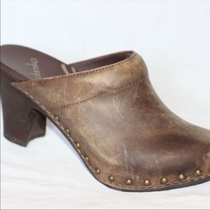 Dansko Rae Distressed Brown Leather Clog